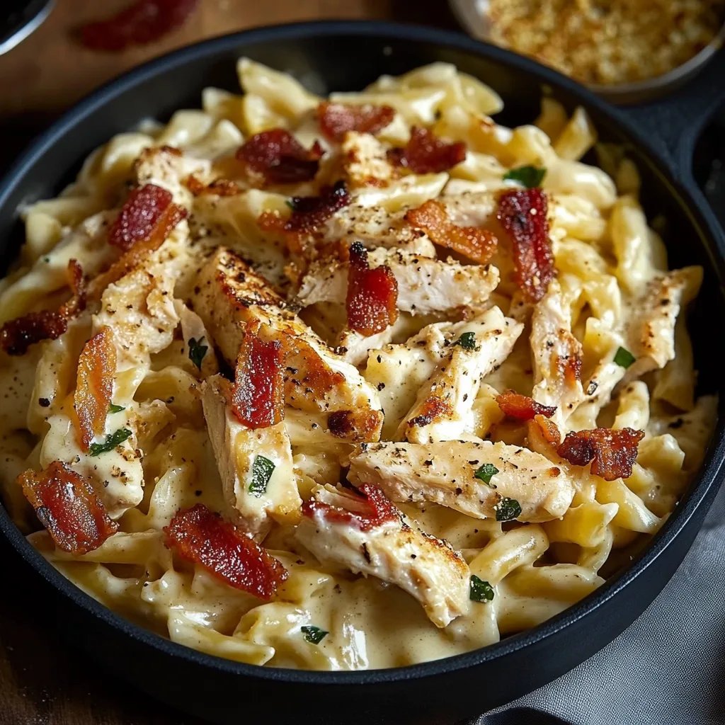 Creamy Chicken Bacon Ranch Pasta