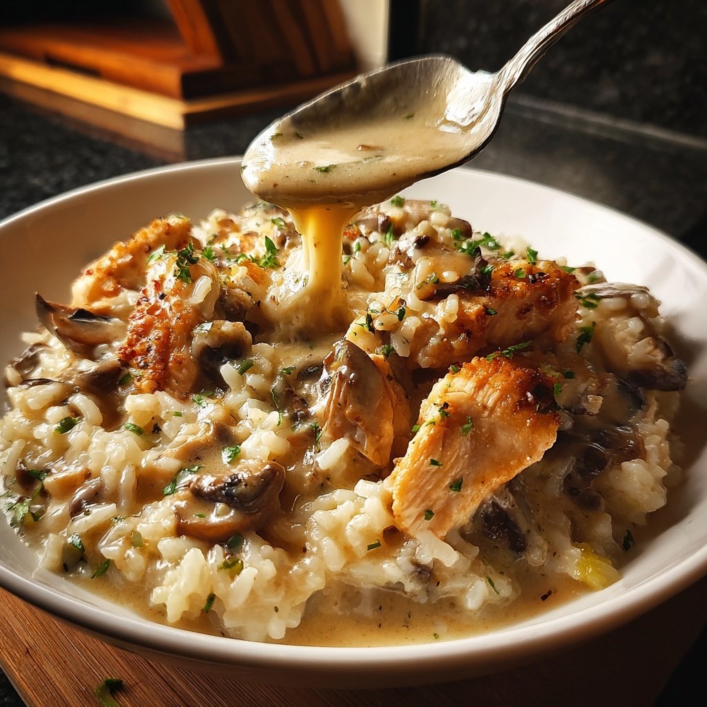 Creamy Mushroom Chicken Rice