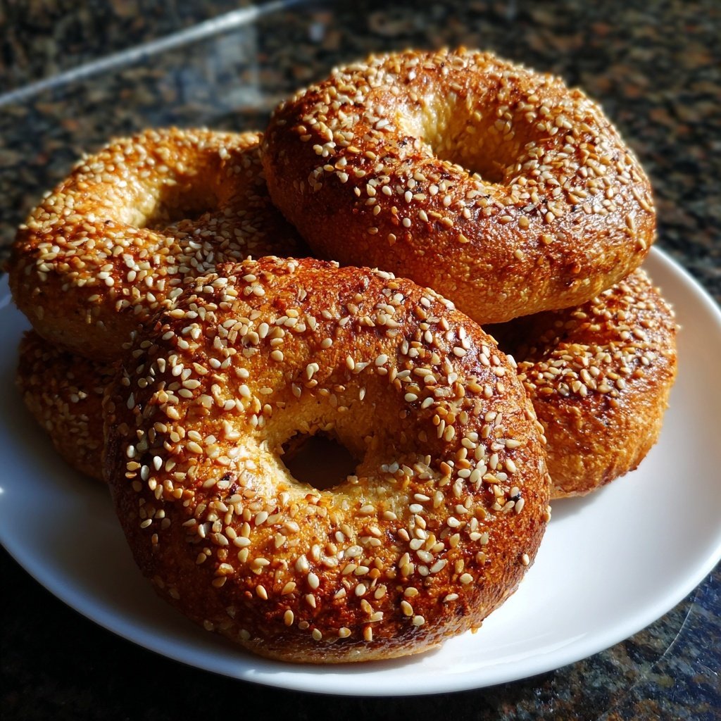 Protein Bagels With Sesame Seeds