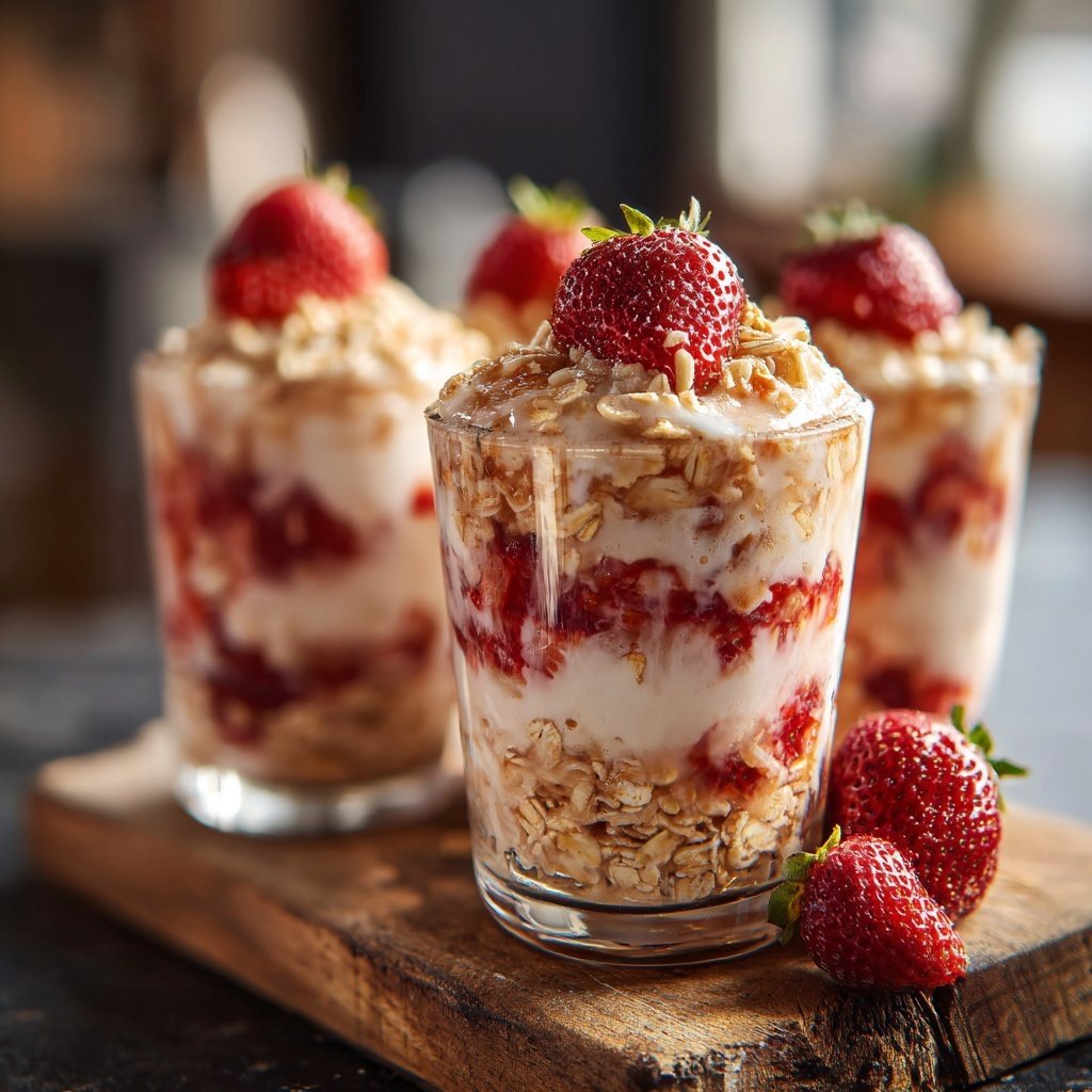 Strawberry Oat Yogurt Breakfast Cups
