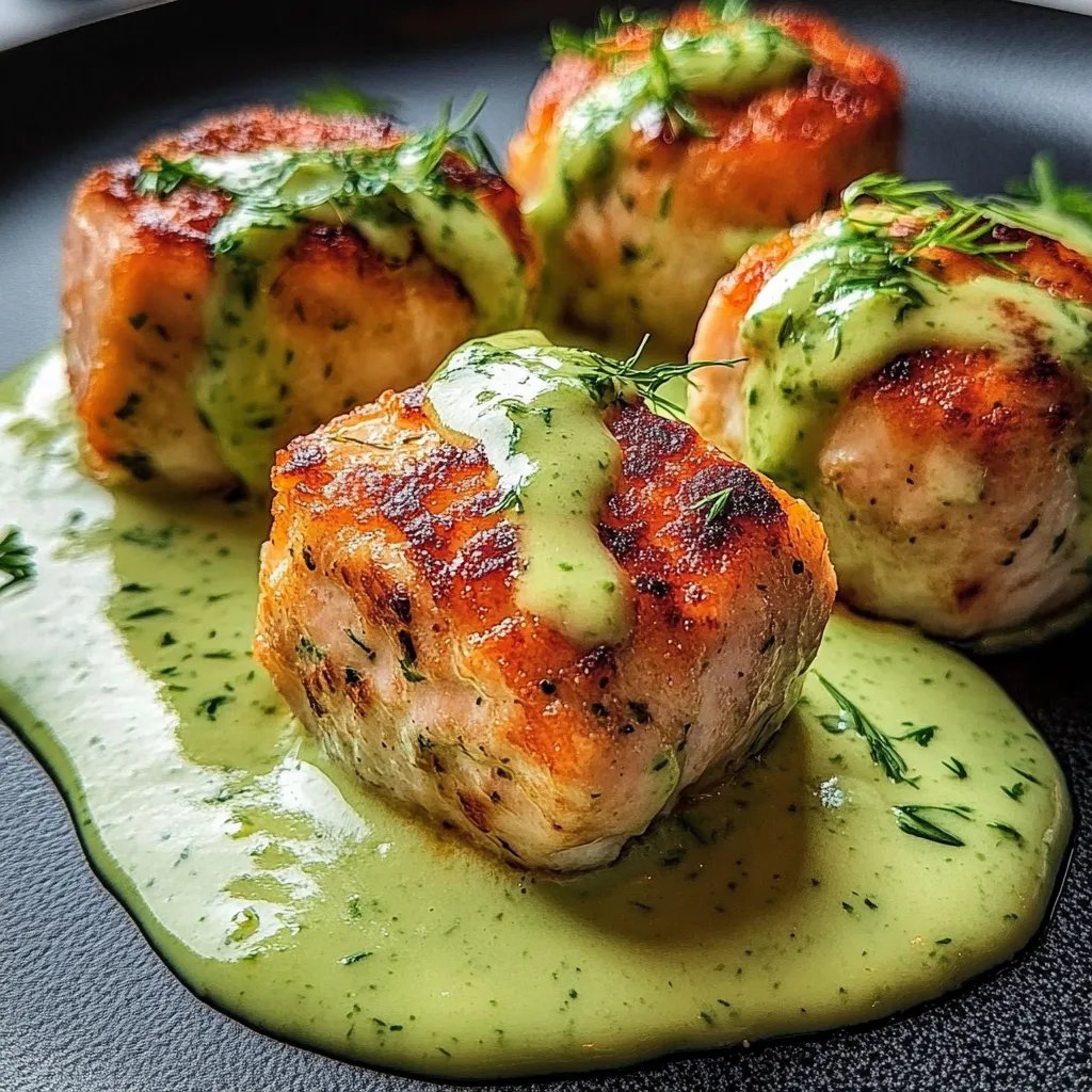 Baked Salmon Balls with Creamy Avocado Sauce