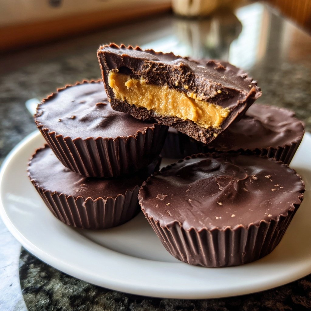Homemade Peanut Butter Cups Dark Chocolate
