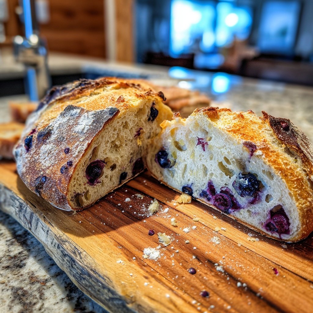 Blueberry Lemon Sourdough Bread Loaf