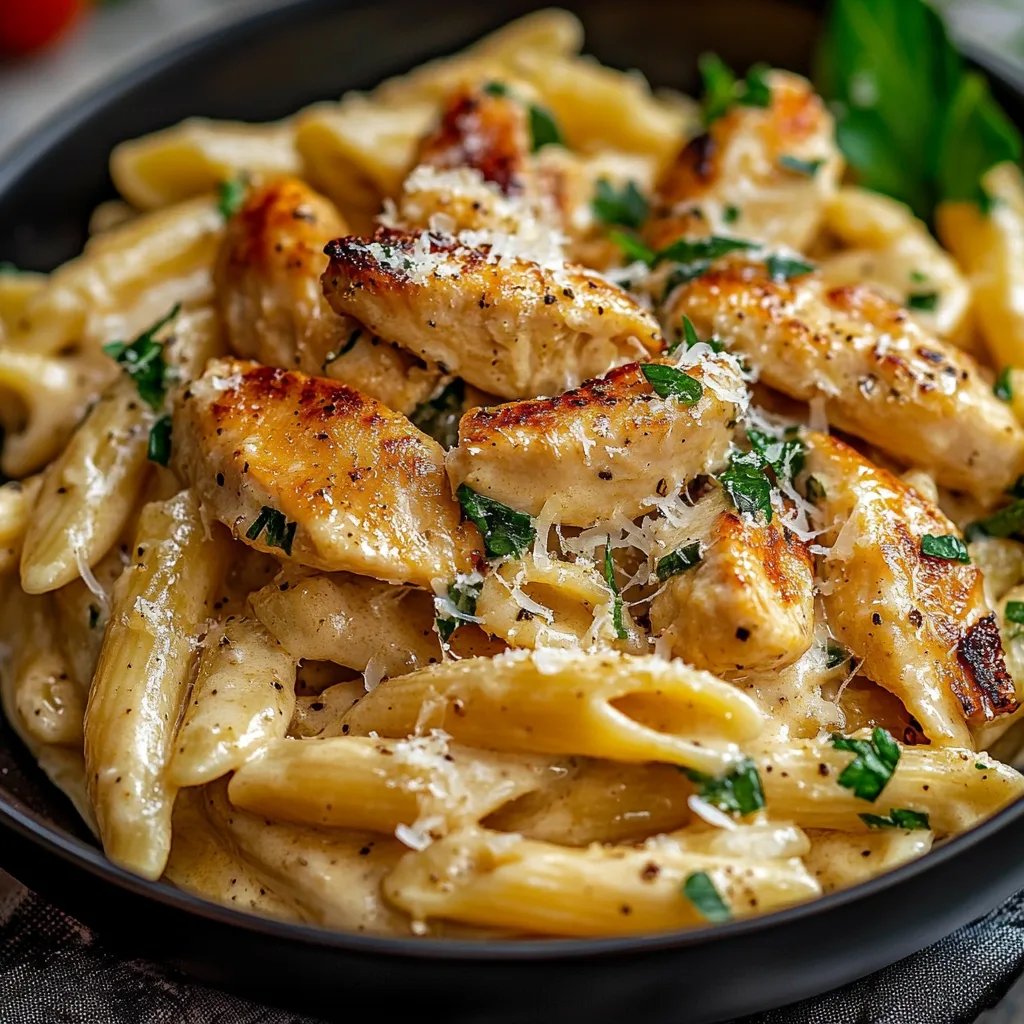 Easy Garlic Parmesan Chicken Pasta