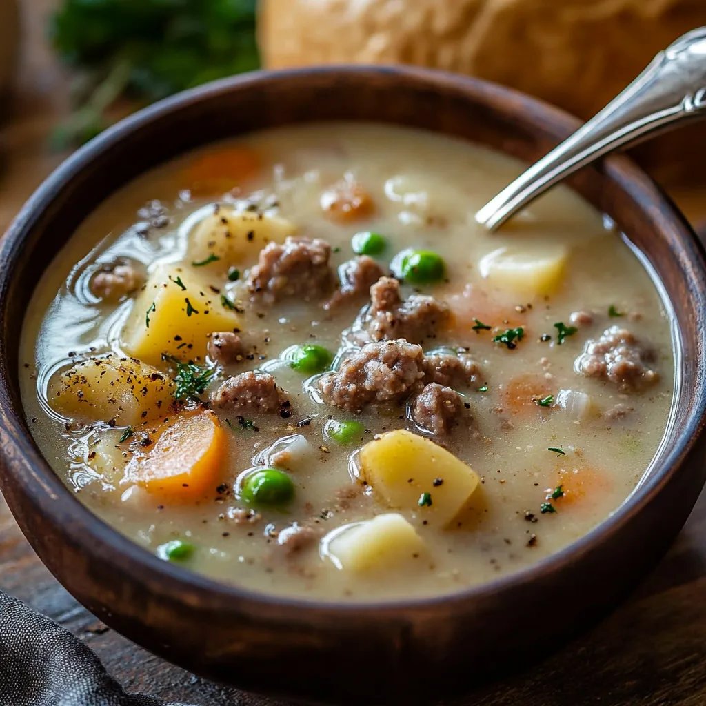 Creamy Potato & Hamburger Soup